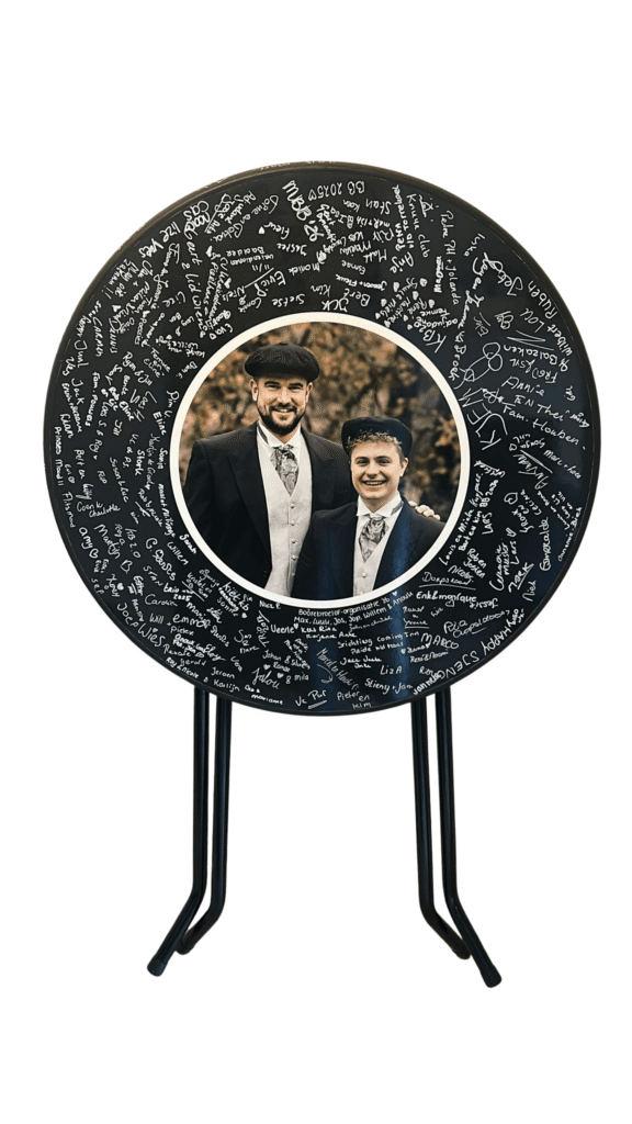 Bedrukte statafel boerenbruidspaar